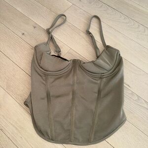 Miaou Olive Green Corset-Style Camisole